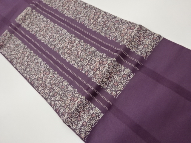 JAPANESE KIMONO / STRIPE / FLOWER / LEAF PATTERN WEAVING NAGOYA OBI
